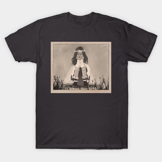 Old Photo Girl Sitting T-Shirt by Nekoyukki